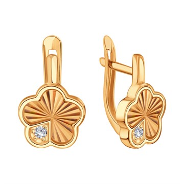 Серьги из золота с фианитом