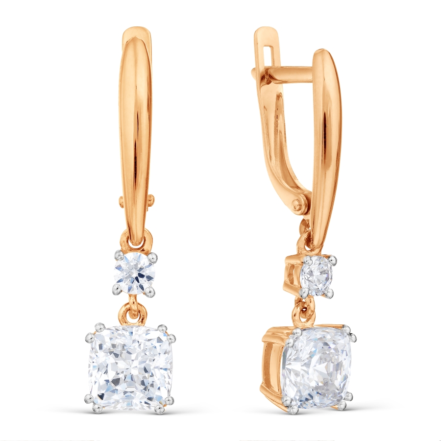 Серьги из золота с фианитом Серьги из золота с фианитом