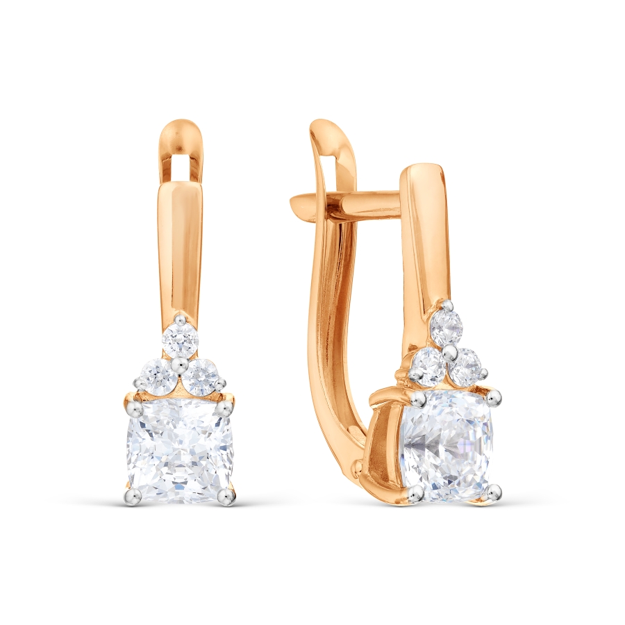 Серьги из золота с фианитом