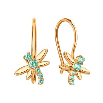 Серьги из золота с фианитом