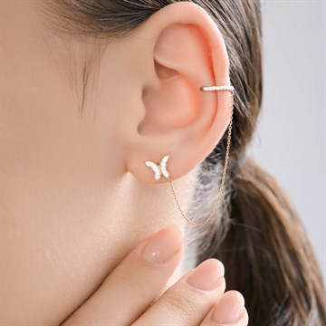 Серьга из золота с фианитом