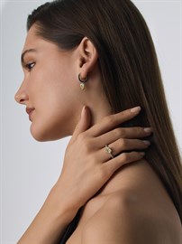 Серьги из серебра с фианитом
