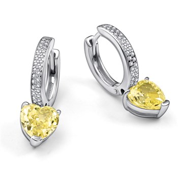 Серьги из серебра с фианитом