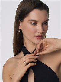 Серьги из серебра с фианитом