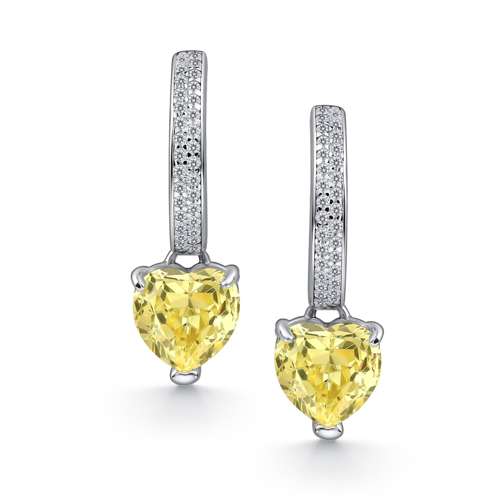 Серьги из серебра с фианитом