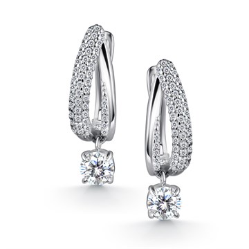 Серьги из серебра с фианитом