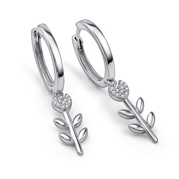 Серьги из серебра с фианитом
