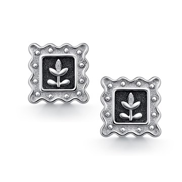 Серьги из серебра с фианитом