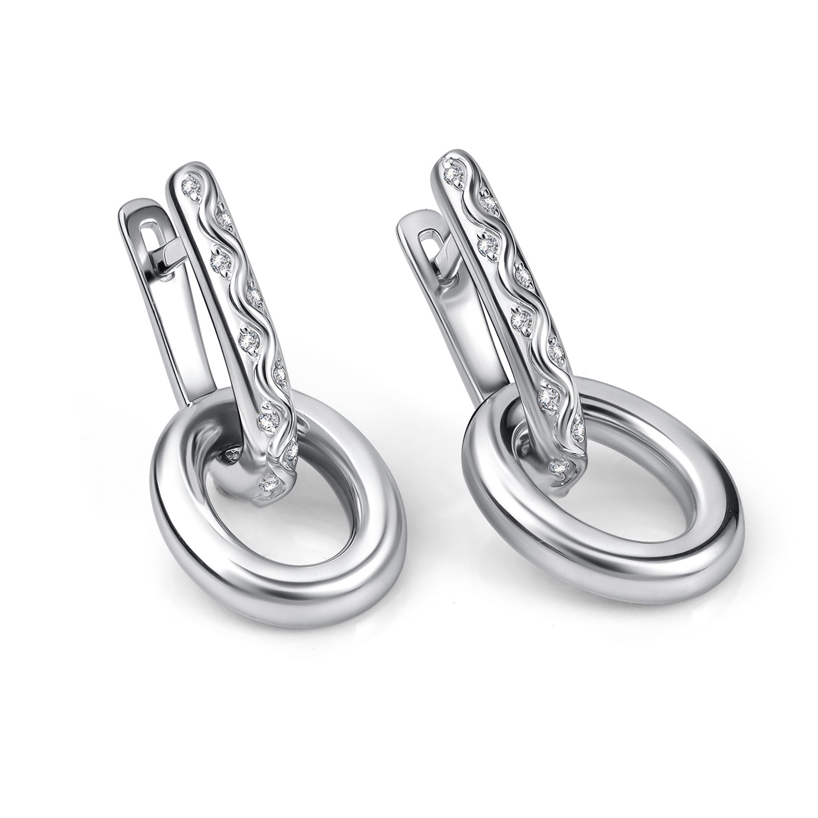Серьги из серебра с фианитом Серьги из серебра с фианитом