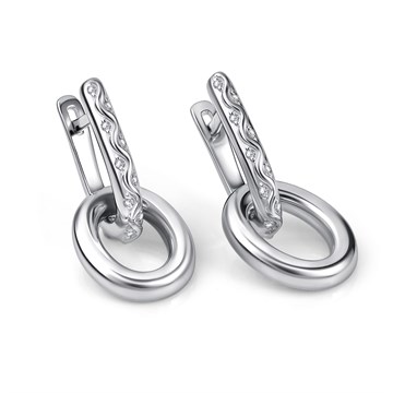 Серьги из серебра с фианитом