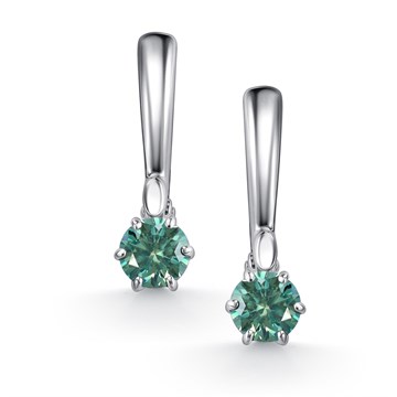 Серьги из серебра с Муассанитом