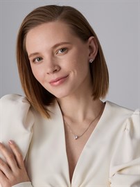 Серьги из серебра с фианитом