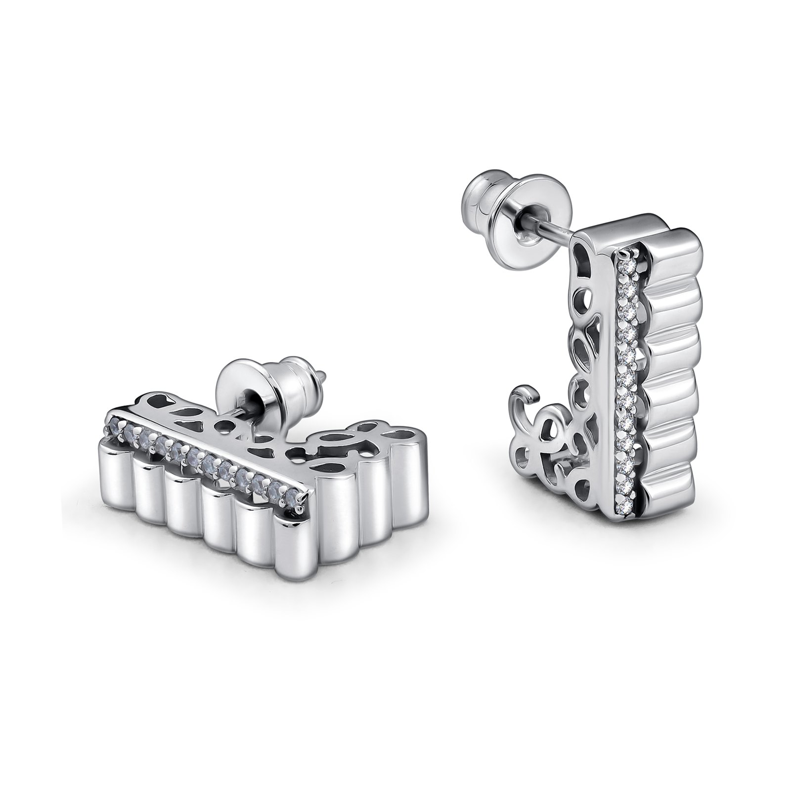Серьги из серебра с фианитом Серьги из серебра с фианитом