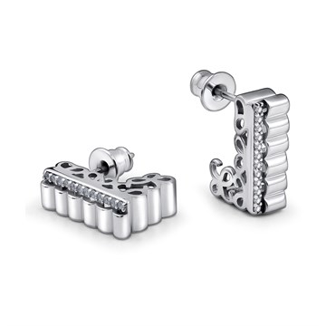 Серьги из серебра с фианитом