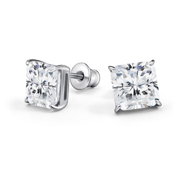 Серьги из серебра с фианитом