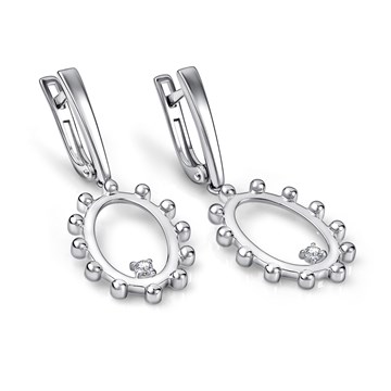 Серьги из серебра с фианитом