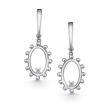Серьги из серебра с фианитом