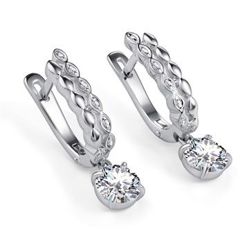 Серьги из серебра с фианитом