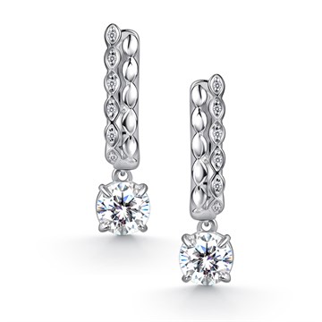 Серьги из серебра с фианитом