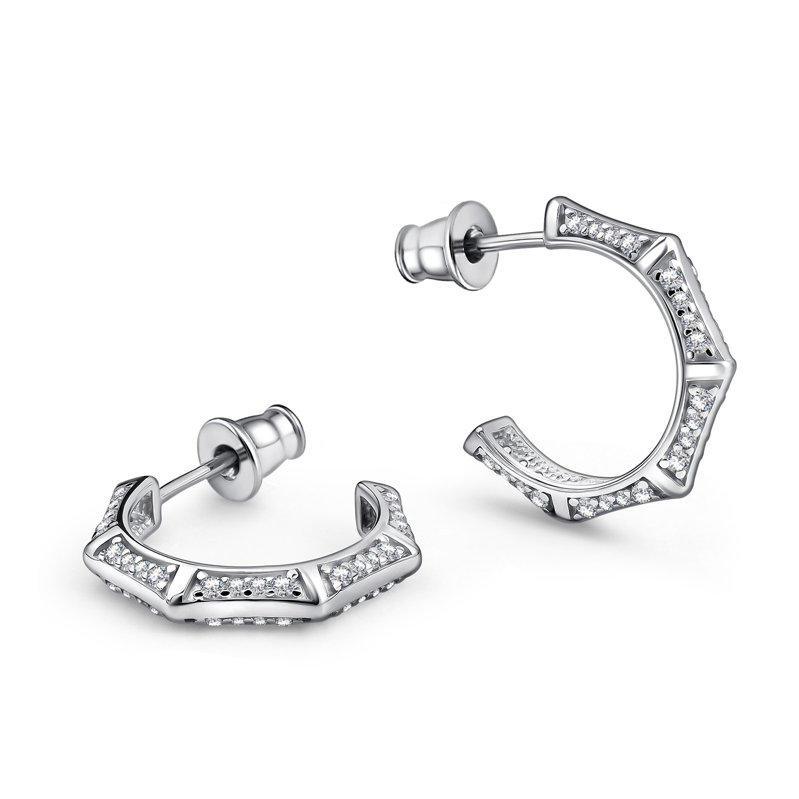 Серьги из серебра с фианитом