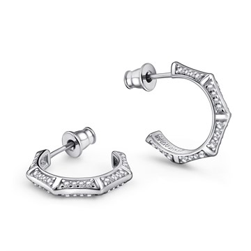 Серьги из серебра с фианитом