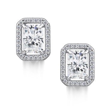 Серьги из серебра с фианитом