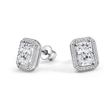 Серьги из серебра с фианитом