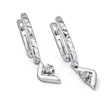 Серьги из серебра с Бриллиантом