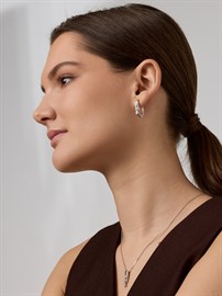 Серьги из серебра с фианитом