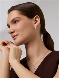 Серьги из серебра с фианитом