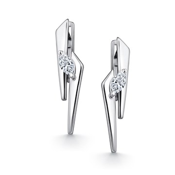 Серьги из серебра с фианитом