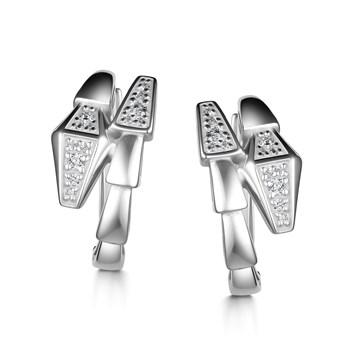 Серьги из серебра с фианитом