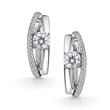 Серьги из серебра с фианитом