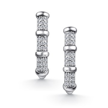 Серьги из серебра с фианитом