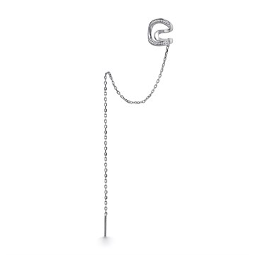 Серьга из серебра с фианитом