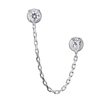 Серьги из серебра с фианитом