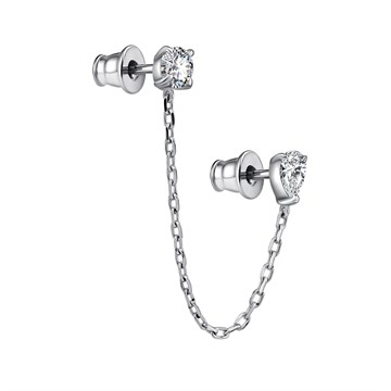 Серьги из серебра с фианитом