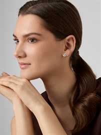 Серьги из серебра с фианитом
