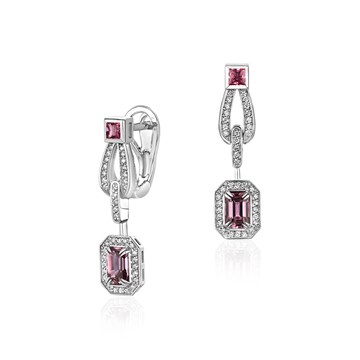 Серьги из белого золота с сапфиром и Бриллиантом