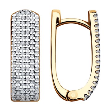 Серьги из серебра с фианитом