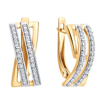 Серьги из серебра с фианитом