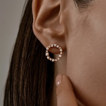 Серьги из серебра с фианитом