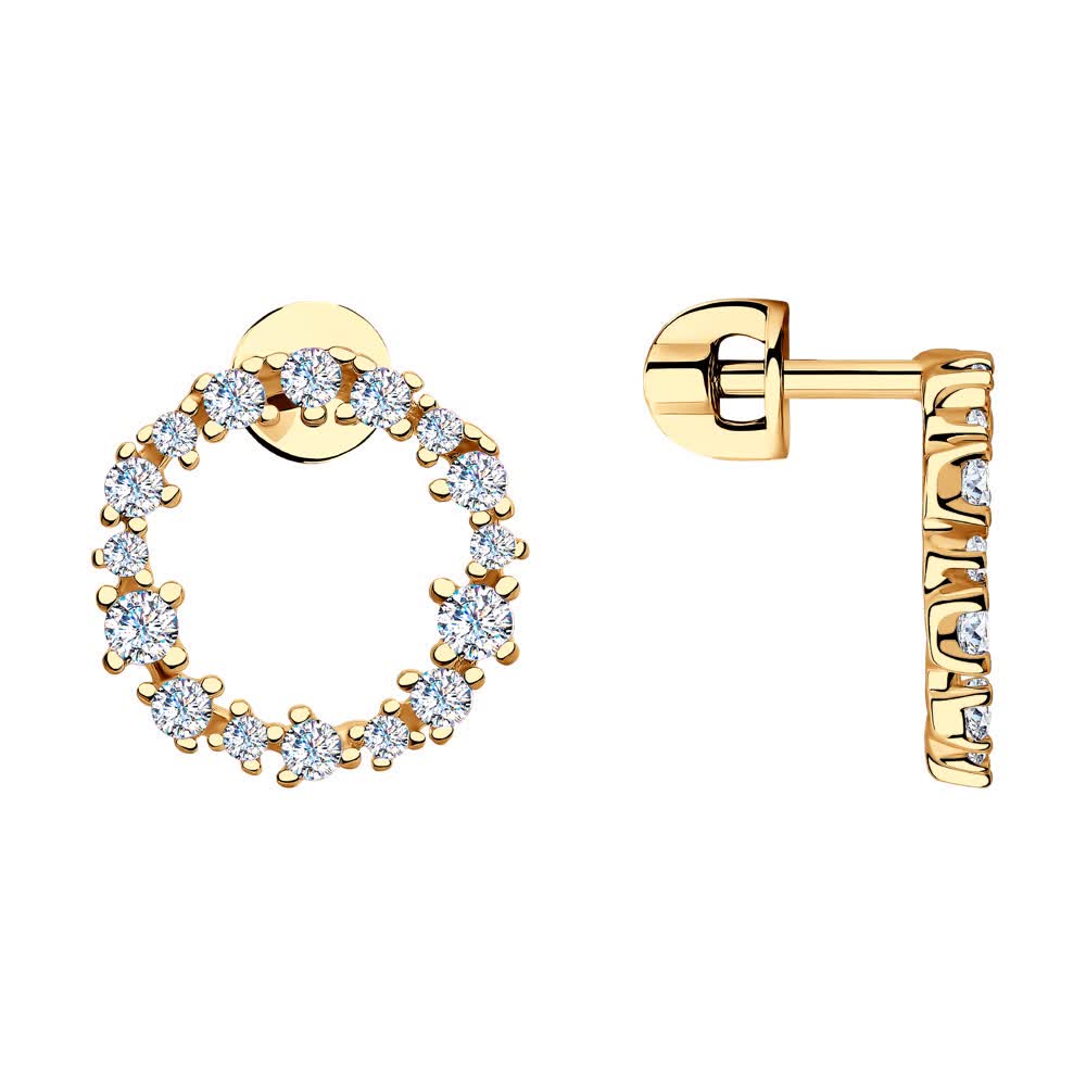 Серьги из серебра с фианитом