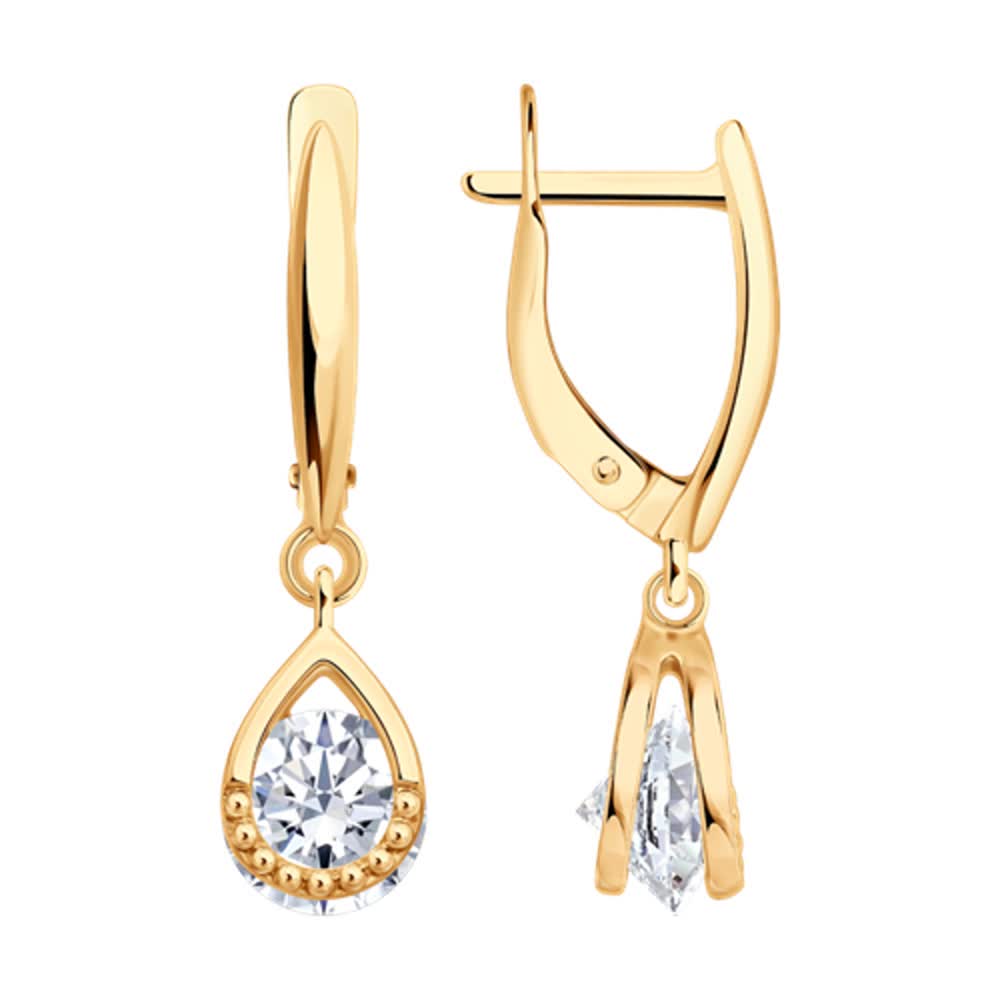 Серьги из серебра с фианитом