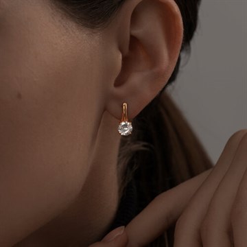 Серьги из серебра с фианитом