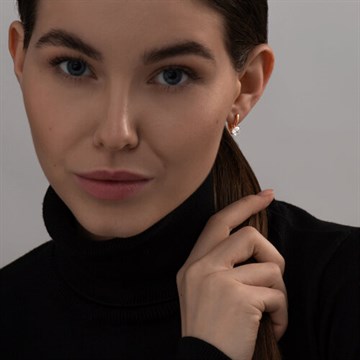 Серьги из серебра с фианитом