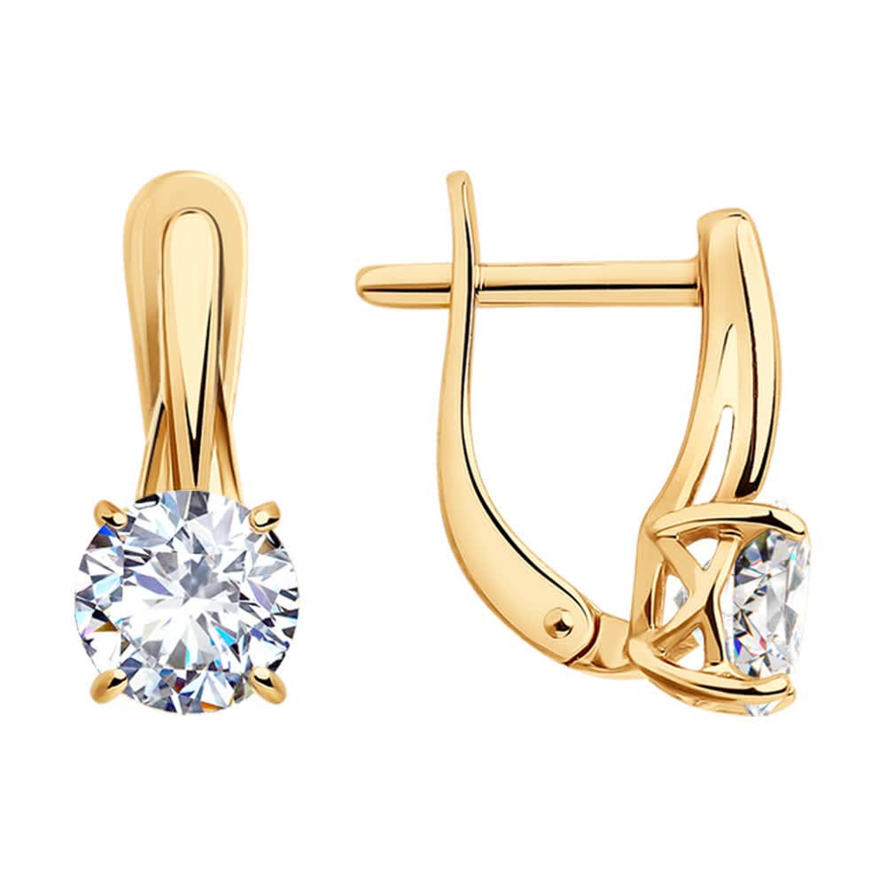 Серьги из серебра с фианитом
