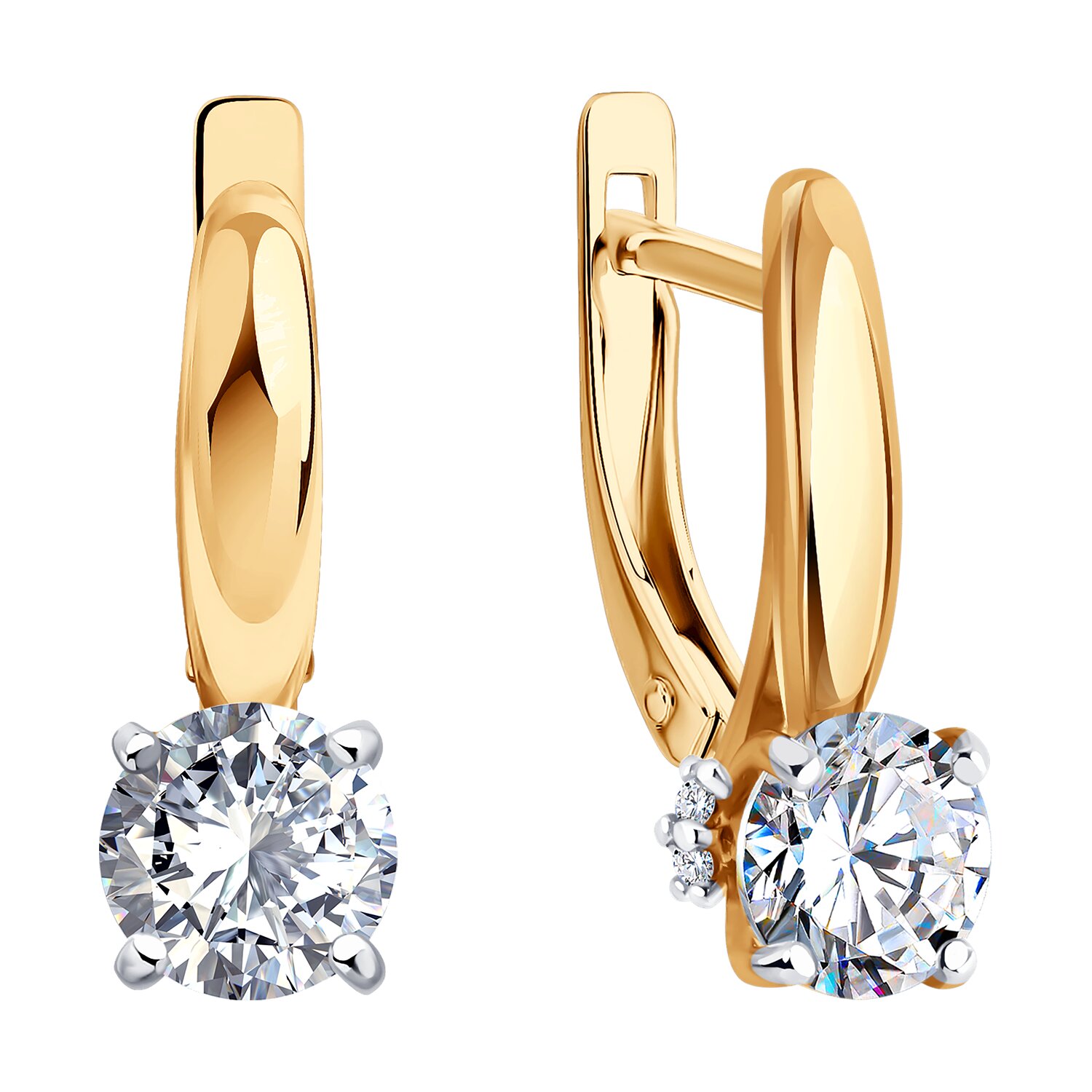 Серьги из серебра с фианитом