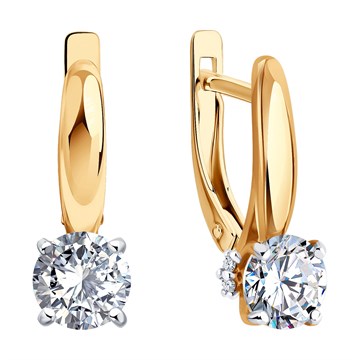 Серьги из серебра с фианитом
