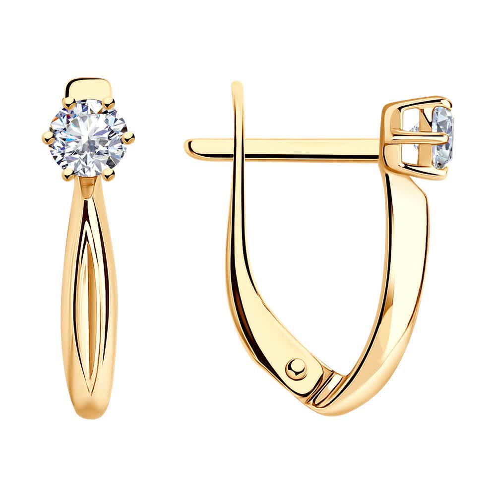 Серьги из серебра с фианитом